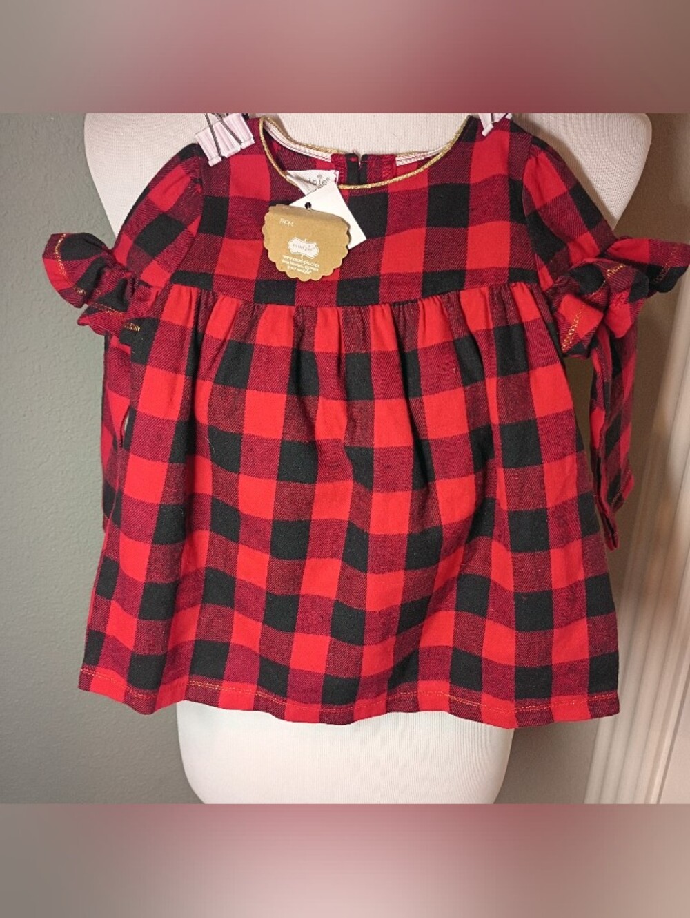 Alpine Village Red Buffalo Check Dress by Mud Pie New 6-9mo